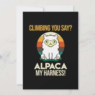 Carte De Remerciements Alpaca My Harness Mountain Climber Rock Climbing G