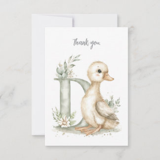 Carte De Remerciements Alphabet mignon d'animaux bébés à l'aquarelle