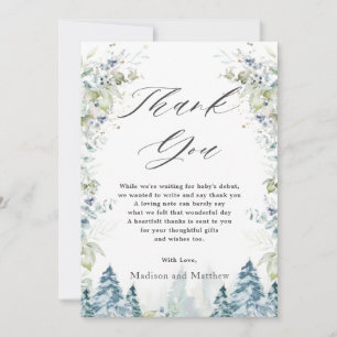 Carte De Remerciements Alpine Winter Wonderland Baby shower Anniversaire 