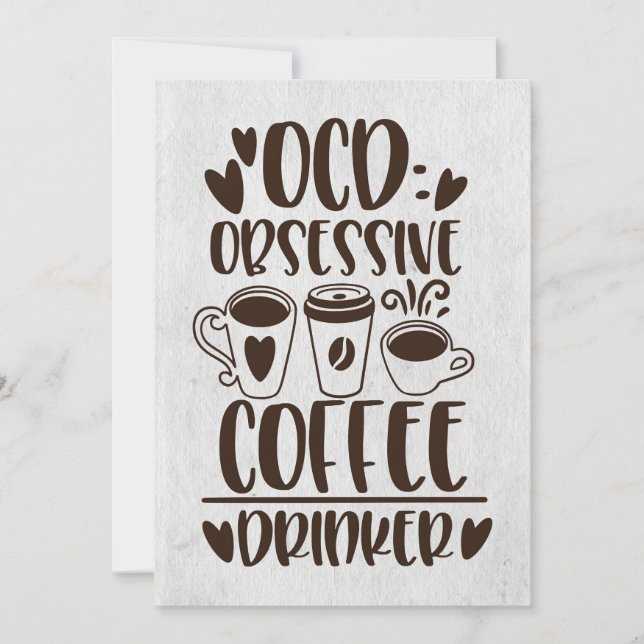 Carte De Remerciements Amateur de café OCD Obsessionnel Boisson de café (Devant)
