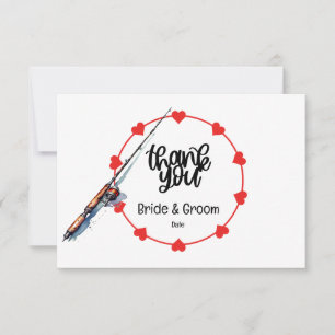 Carte De Remerciements Amateurs de pêche Hook sur vous Mariage