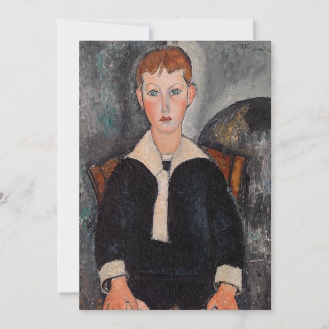 Carte De Remerciements Amedeo Modigliani - Garçon en Sailor (Devant)