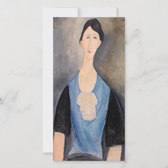 Carte De Remerciements Amedeo Modigliani - Jeune femme en bleu (Devant)