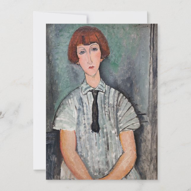 Carte De Remerciements Amedeo Modigliani - Jeune fille dans une blouse ra (Devant)
