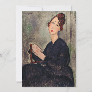 Carte De Remerciements Amedeo Modigliani - Portrait de Dedie Hayden