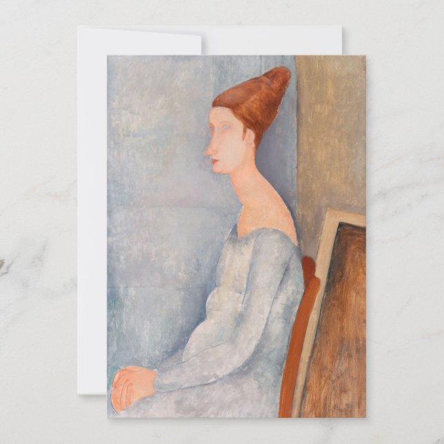 Carte De Remerciements Amedeo Modigliani - Portrait Jeanne Hebuterne #3 (Devant)