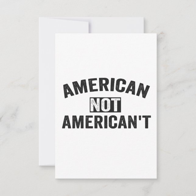 Carte De Remerciements Américain pas Américain pas drôle Patriotique Juil (Devant)