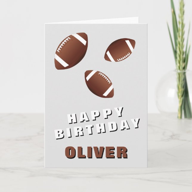 Carte De Remerciements American Football Ball Happy Birthday (Devant)