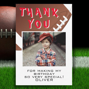 Carte De Remerciements American Football Ball Sports Anniversaire de enfa