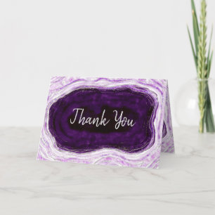 Carte De Remerciements Amethyst Purple & Silver Photo personnalisée de ma