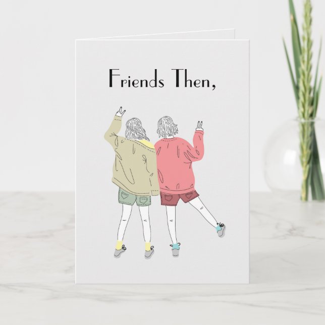 CARTE DE REMERCIEMENTS AMIS ALORS ET MAINTENANT CARD (Devant)