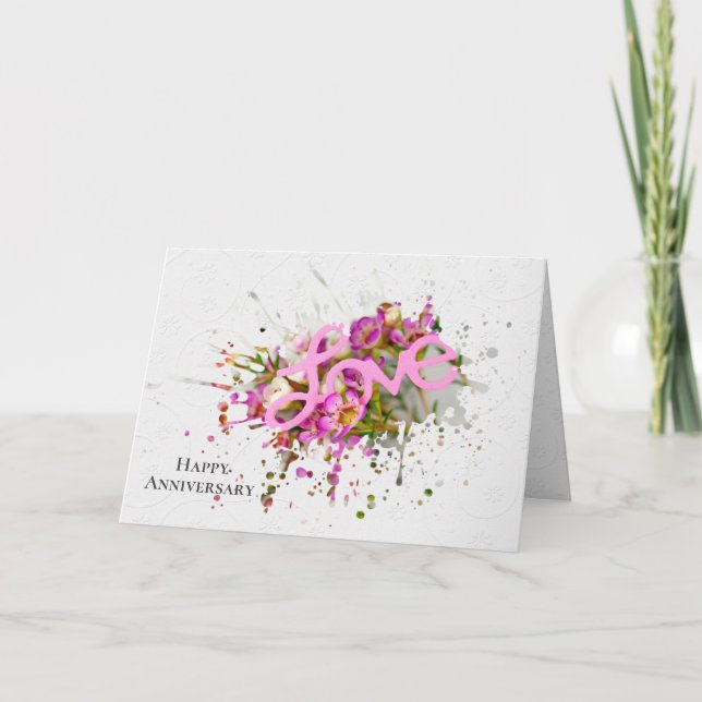 Carte De Remerciements Amour Anniversaire Dans Le Cadre Splash (Devant)