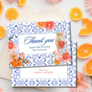 Carte De Remerciements Amour au premier spritz orange fête de mariage de 