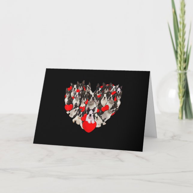 Carte De Remerciements Amour Coeur amusant Boston Terrier Valentines Day (Devant)