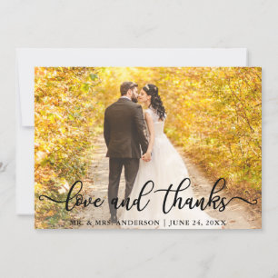 Carte De Remerciements Amour élégant moderne et photo l'épousant des
