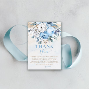 Carte De Remerciements Amour en Fleur Quelque Chose de Bleu Roses Récepti