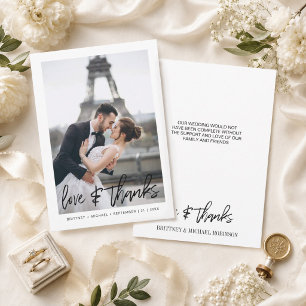 Carte De Remerciements Amour et Remerciements de Typographie Moderne Phot