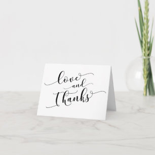 Carte De Remerciements Amour et Remerciements Mariage Écriture Noire Orné