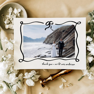 Carte De Remerciements Amour Illustration French Bow and Photo Mariage