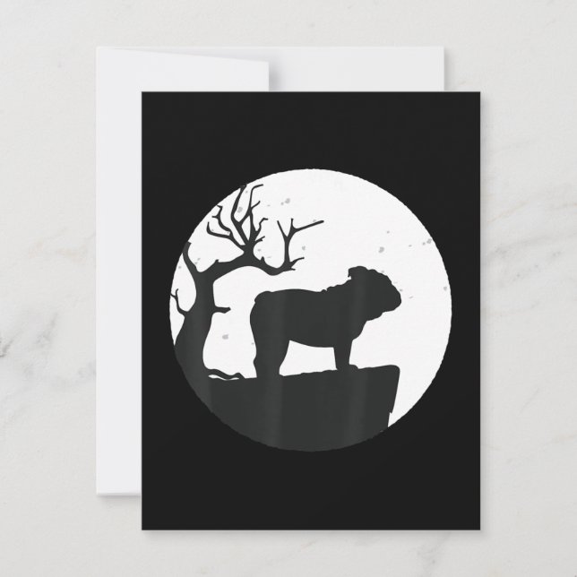 Carte De Remerciements amoureux des chiens | Français Bulldog Silhouette  (Devant)