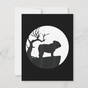 Carte De Remerciements amoureux des chiens   Français Bulldog Silhouette 