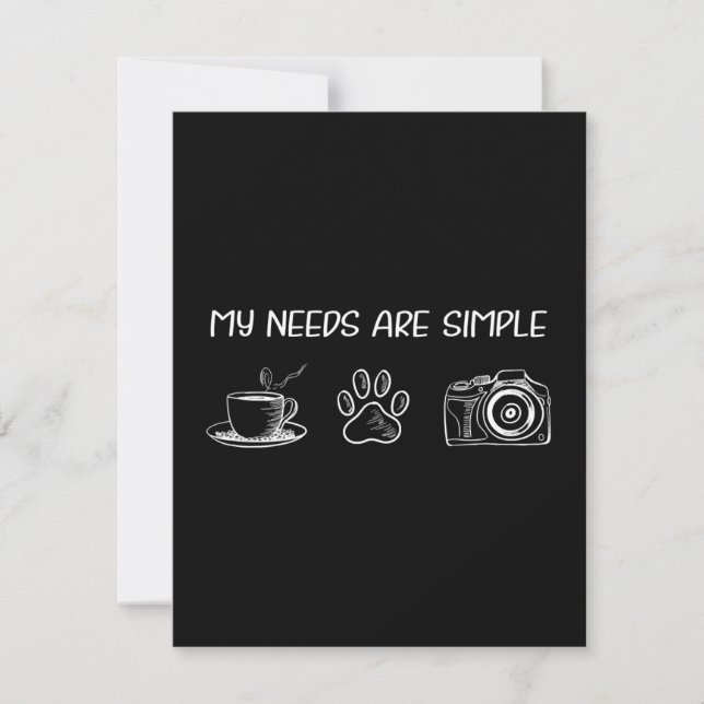 Carte De Remerciements Amoureux des chiens| Mes Besoins Sont Simples... (Devant)