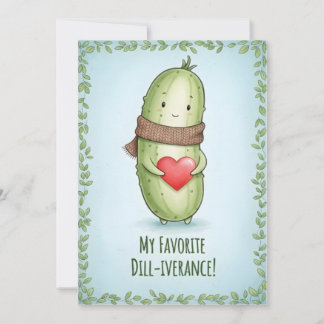 Carte De Remerciements Amoureux des cornichons cool Dill With It cadeau d