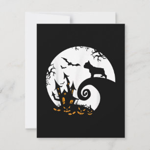 Carte De Remerciements Amusant Costume D'Halloween À La Lune Et Au Chien 