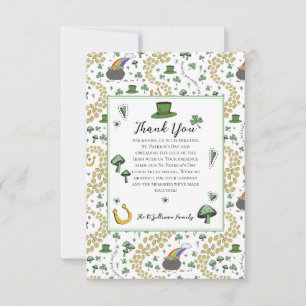 Carte De Remerciements Amusant Green Jour de la Saint Patrick Irish Bless