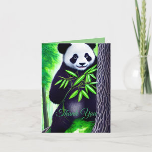 Carte De Remerciements Amusant Petit Ours Panda
