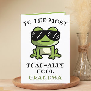 Carte De Remerciements Amusante Grenouille Toad Cool grand-mère Joyeux an