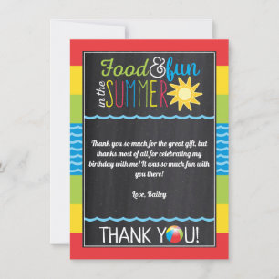 Carte De Remerciements Amusez-vous dans le tableau de bord d'anniversaire
