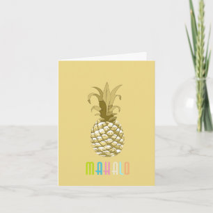 Carte De Remerciements Ananas Gold Mahalo ID239