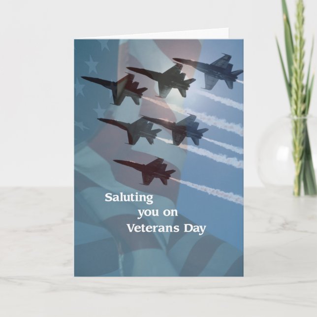 Carte De Remerciements Anciens Combattants Jets Blue Angels Salute milita (Devant)