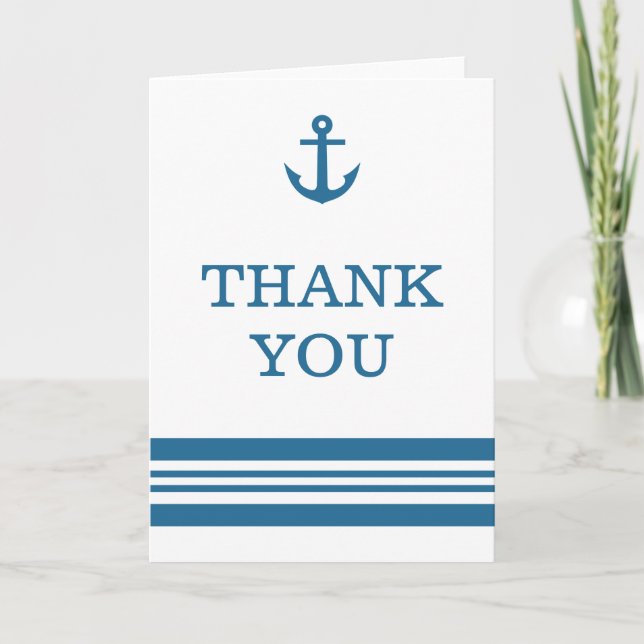 Carte de remerciements Ancre nautique (Devant)