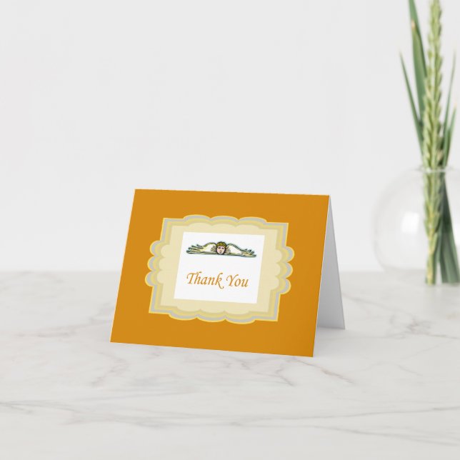 Carte de remerciements Ange Avec Bordure Jaune (Devant)