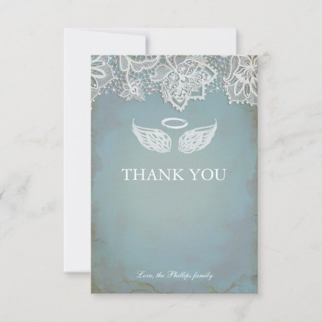 Carte de remerciements Angel Wing Cherub (Devant)