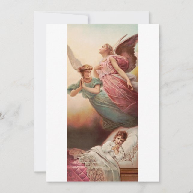 Carte De Remerciements Anges gardiens avec enfant (Devant)