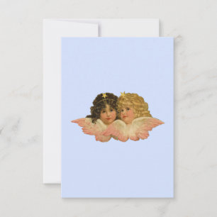 Carte De Remerciements Anges victoriens Bleu Bébé
