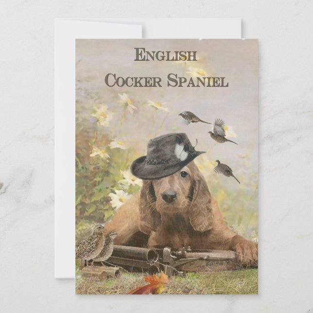 Carte De Remerciements Anglais Cocker Spaniel (Dos)