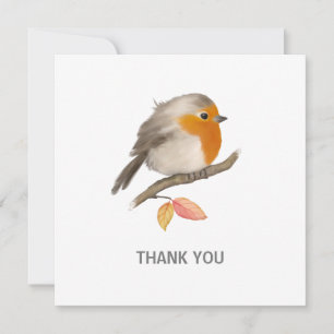 Carte De Remerciements Anglais Robin Bird