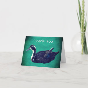 Carte De Remerciements Animal de ferme de canard noir