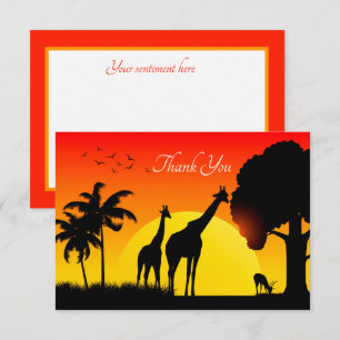 Carte De Remerciements animal Safari mignon ajouter du texte