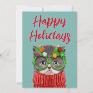 Carte De Remerciements Animaux de bébés cutest Chandail de Noël de chat