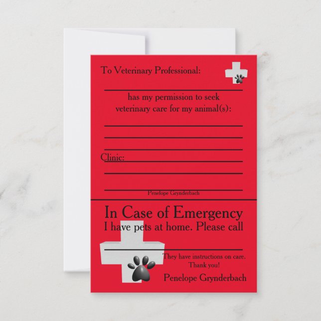Carte De Remerciements Animaux de compagnie ICE à la maison (Devant)