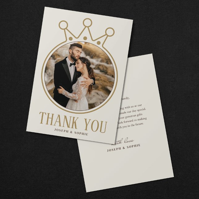 Carte De Remerciements Anneau de Mariage royal avec photo (Créateur téléchargé)