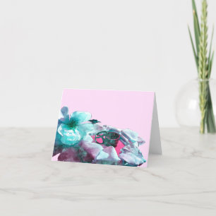 Carte De Remerciements Anneaux avec pétales de rose blanche