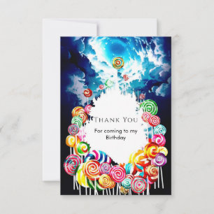 Carte De Remerciements Anniversaire Bonbon Boho Lollipop