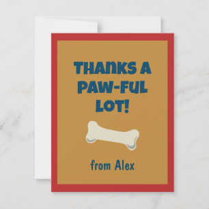 Carte De Remerciements Anniversaire chiot Patte-ty