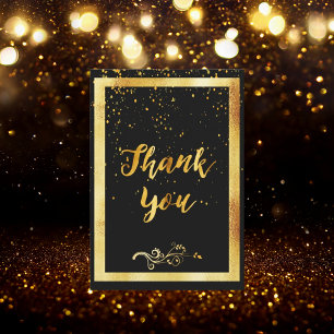 Carte de remerciements anniversaire confetti en or